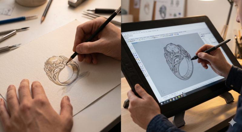 Diseño de joyas tradicional vs diseño de joyas 3D: ¿cuál aprender este año?